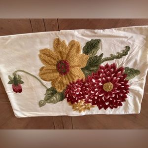 POTTERY BARN ~ 16 x 26 used embroidered Lumbar pillow covers ~